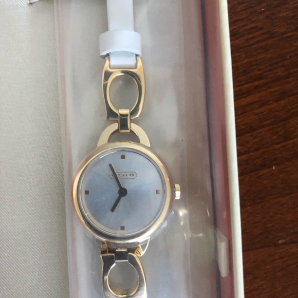 COACH "KRISTIN" WATCH - GOLD PLATED/WHITE PATENT - Picture 3 of 7